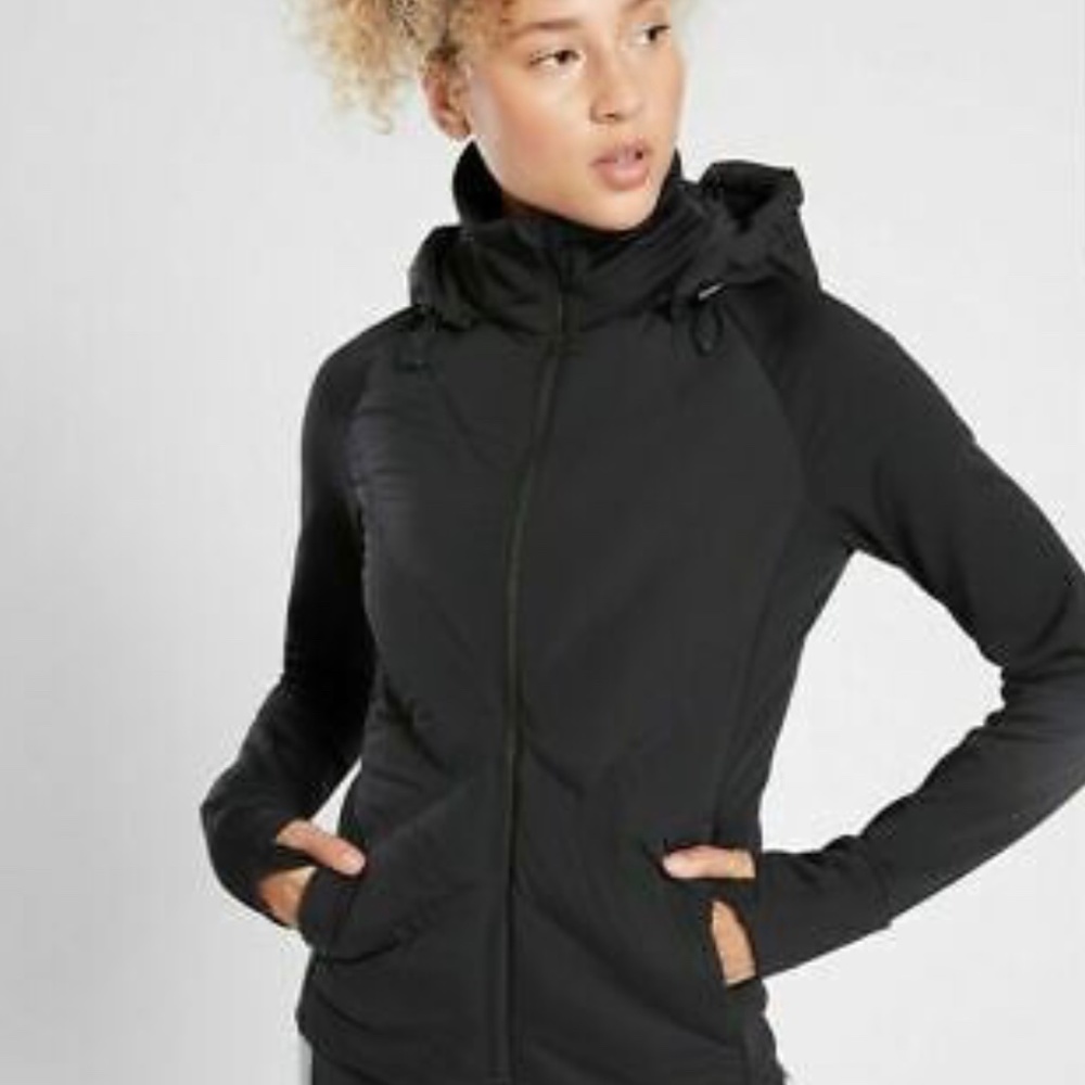 Athleta Inlet Jacket - Black Size Large - $119 (Cold-weather running, outdoor)